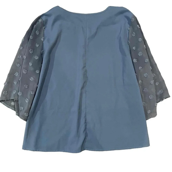 SHEIN Floral Pattern Sleeves Solid Color Body Bell Sleeve Blouse Size 1XL - Picture 4 of 4